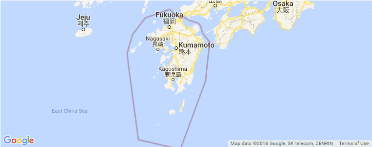 Kyushu surf map