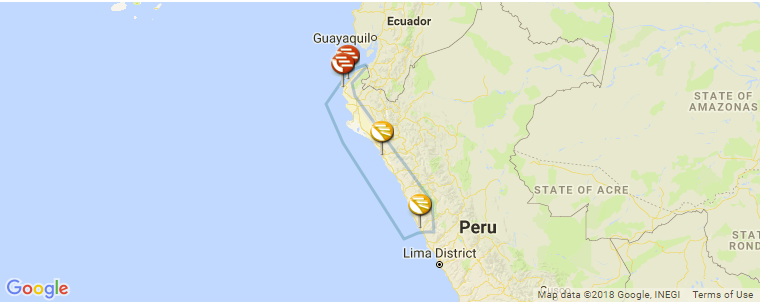 Northern Peru surf map