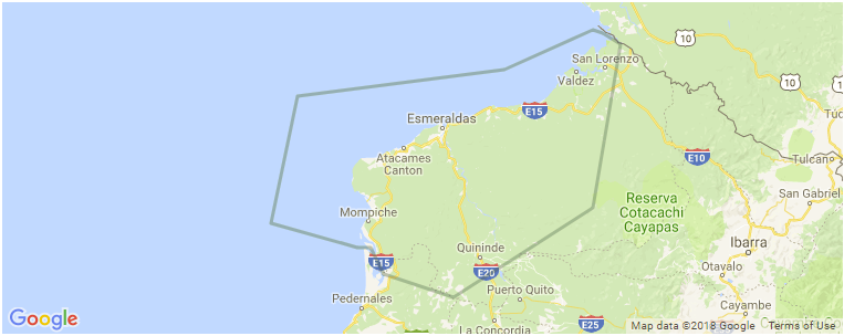 Esmeraldas surf map