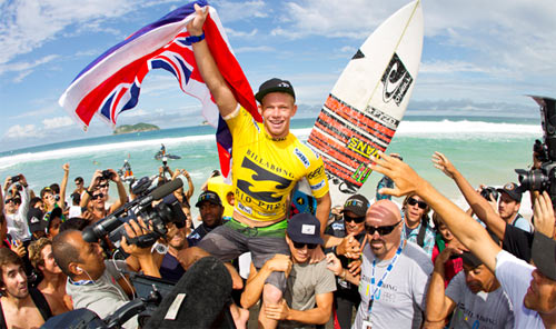 John John Florence Held Aloft after Billabong Pro Rio Win