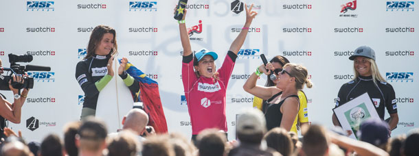 Conlogue on the Swatch Girls Pro France Podium 2013