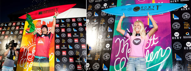 Stephanie Gilmore and Gabriel Medina - Gold Coast