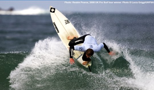 Reubin Pearce the 2008 winner of the UK Pro Surf Tour