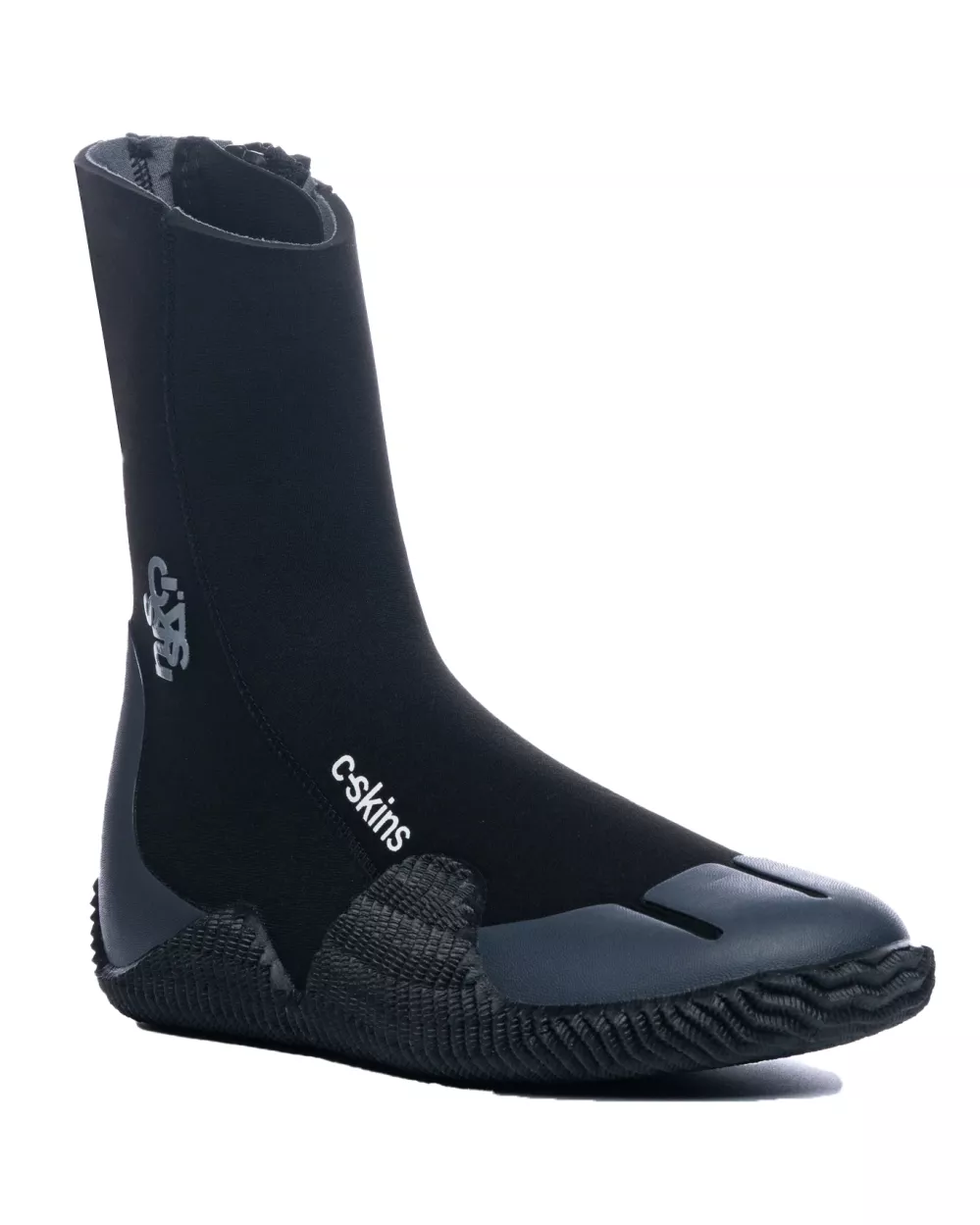 C Skins  Legend 5mm Zipped Round Toe Wetsuit Boots In Black & Charcoal
