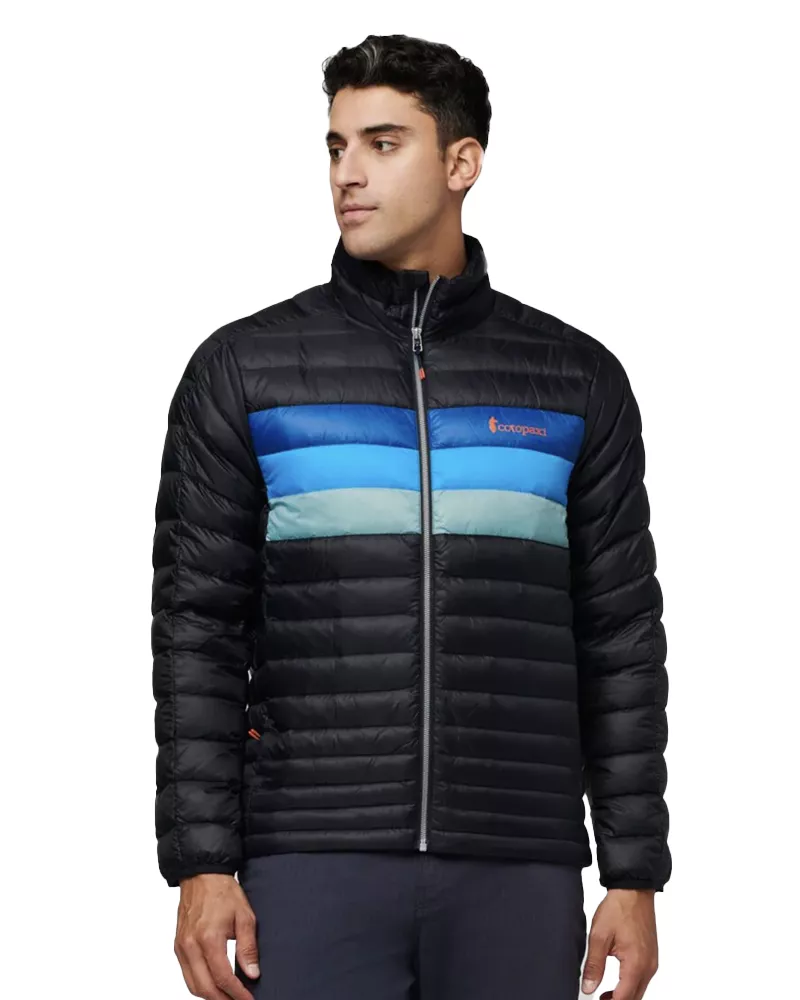 Cotopaxi  Fuego Down Jacket In Black & Pacific Stripe