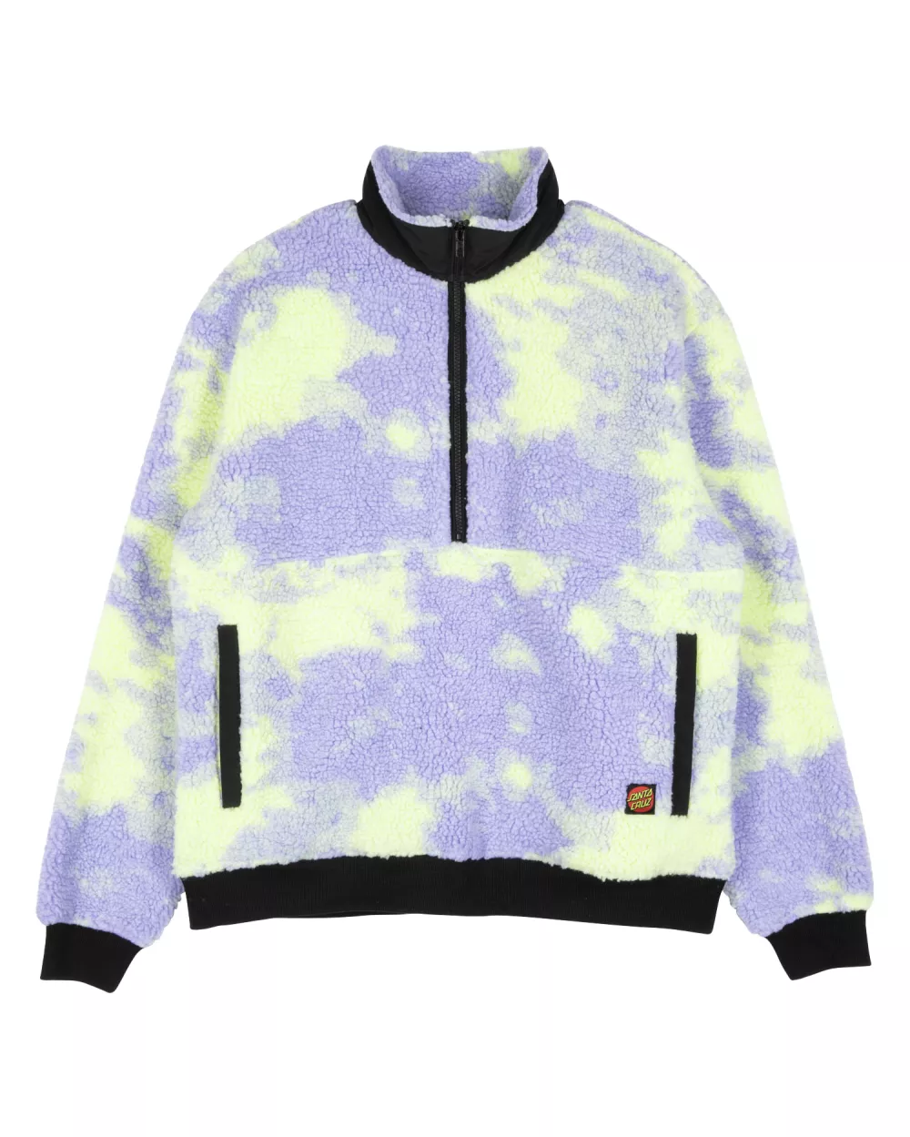 Santa Cruz  Astra Sherpa Fleece Jacket In Purple & Yellow Tie Dye