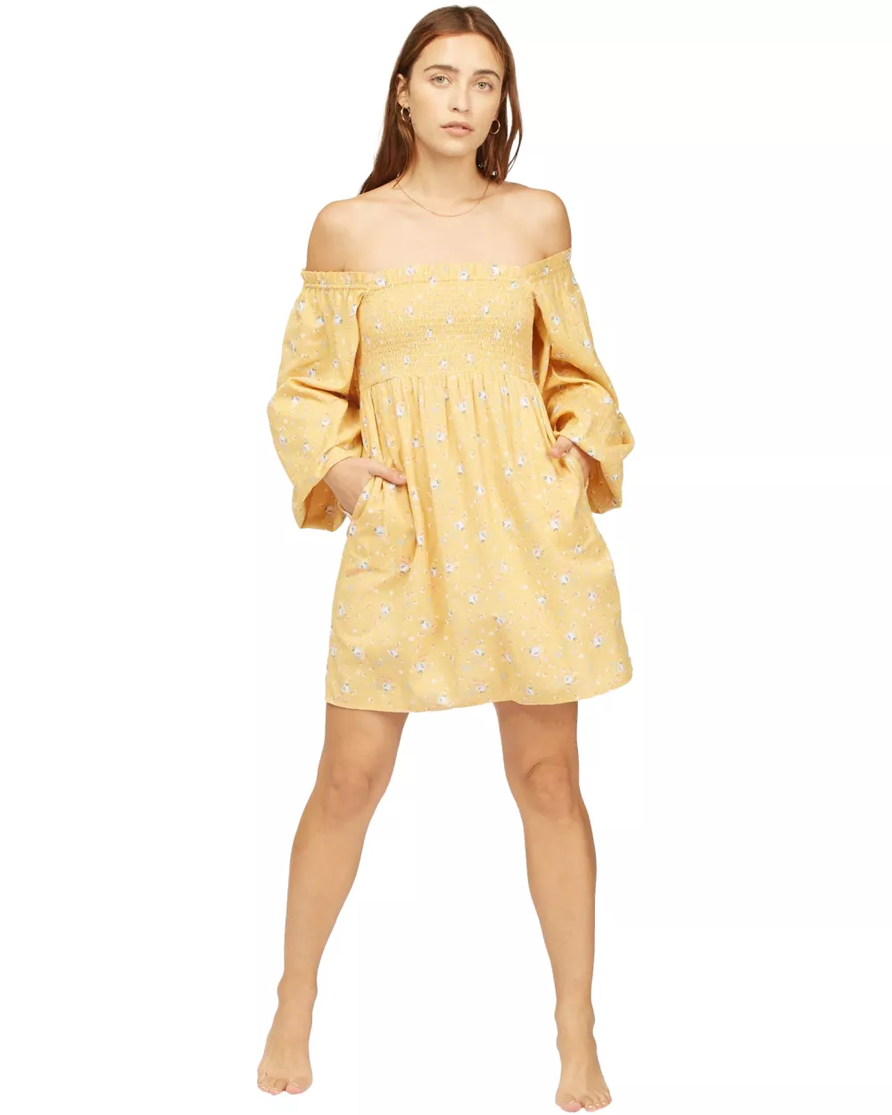 Billabong X Wrangler Bellflower Dress In Dandelion